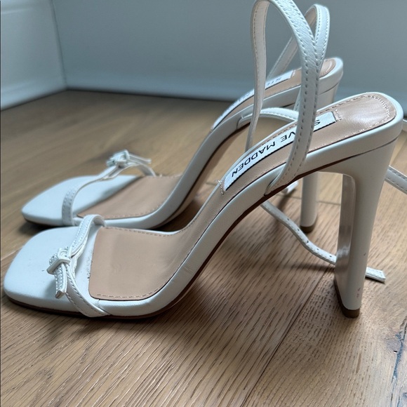 Steve Madden White Strappy Heels - Picture 2 of 4